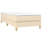 vidaXL Κρεβάτι Boxspring με Στρώμα Κρεμ 100 x 200 εκ. Υφασμάτινο
