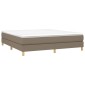 vidaXL Κρεβάτι Boxspring με Στρώμα Taupe 180x200 εκ. Υφασμάτινο
