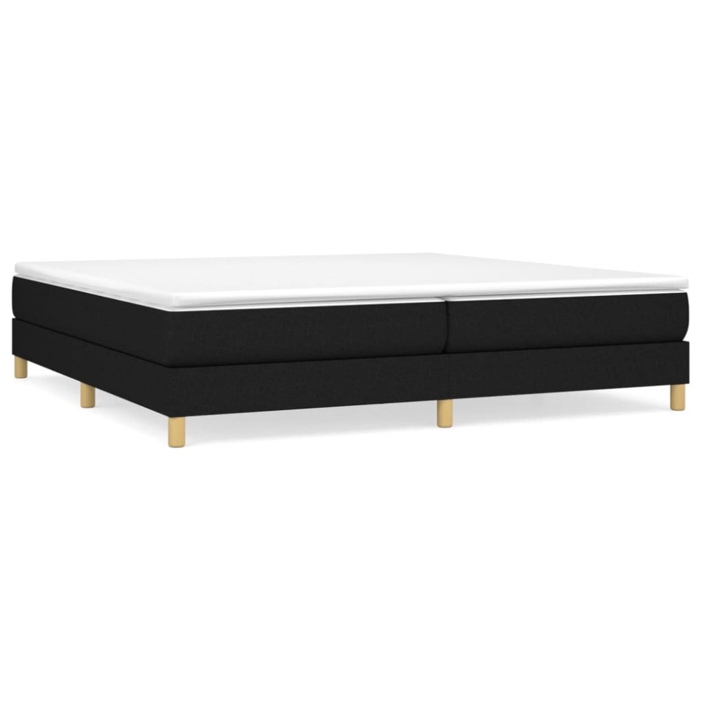 vidaXL Κρεβάτι Boxspring με Στρώμα Μαύρο 200x200 εκ. Υφασμάτινο
