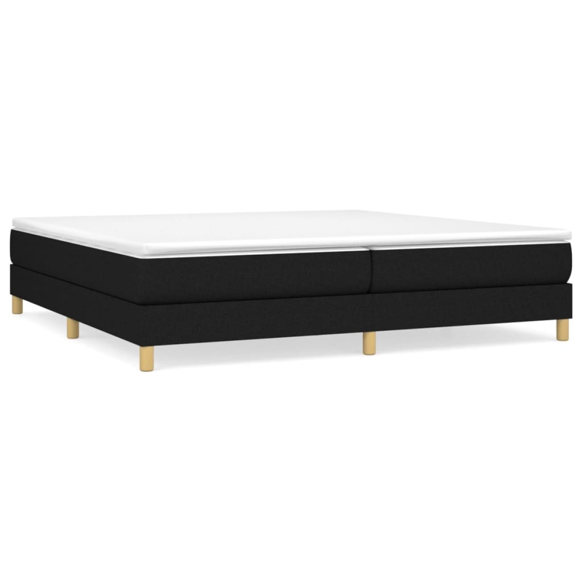 vidaXL Κρεβάτι Boxspring με Στρώμα Μαύρο 200x200 εκ. Υφασμάτινο