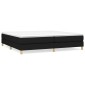 vidaXL Κρεβάτι Boxspring με Στρώμα Μαύρο 200x200 εκ. Υφασμάτινο