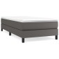vidaXL Κρεβάτι Boxspring με Στρώμα Γκρι 80 x 200 εκ. Συνθετικό Δέρμα