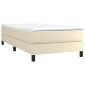 vidaXL Κρεβάτι Boxspring με Στρώμα Κρεμ 90x190 εκ. από Συνθετικό Δέρμα
