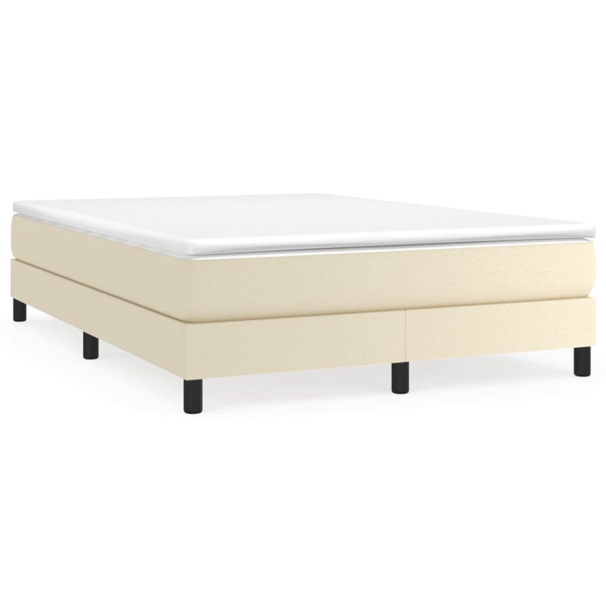 vidaXL Κρεβάτι Boxspring με Στρώμα Κρεμ 140x190εκ. από Συνθετικό Δέρμα