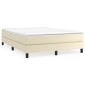 vidaXL Κρεβάτι Boxspring με Στρώμα Κρεμ 140x200εκ. από Συνθετικό Δέρμα