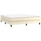 vidaXL Κρεβάτι Boxspring με Στρώμα Κρεμ 180x200 εκ. Συνθετικό Δέρμα