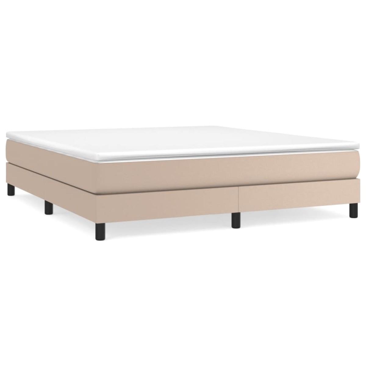 vidaXL Κρεβάτι Boxspring με Στρώμα Καπουτσίνο 180x200 εκ. Συνθ. Δέρμα