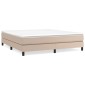 vidaXL Κρεβάτι Boxspring με Στρώμα Καπουτσίνο 180x200 εκ. Συνθ. Δέρμα