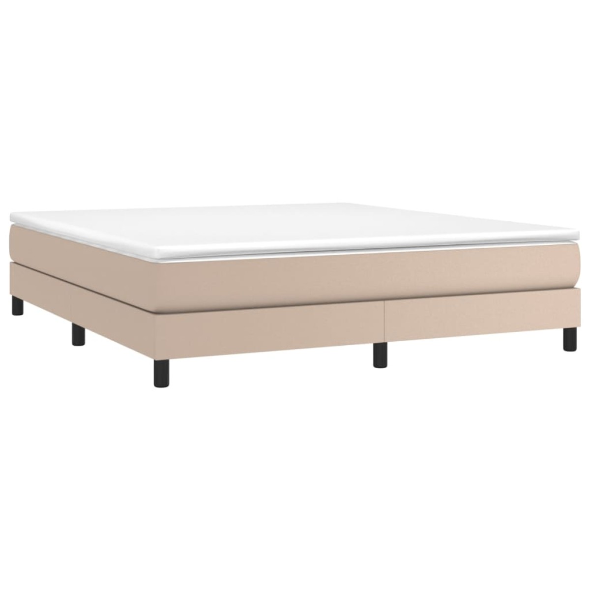 vidaXL Κρεβάτι Boxspring με Στρώμα Καπουτσίνο 180x200 εκ. Συνθ. Δέρμα