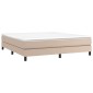 vidaXL Κρεβάτι Boxspring με Στρώμα Καπουτσίνο 180x200 εκ. Συνθ. Δέρμα