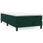 vidaXL Κρεβάτι Boxspring με Στρώμα Σκούρο Πράσινο 90x190 εκ. Βελούδινο