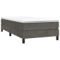 vidaXL Κρεβάτι Boxspring με Στρώμα Σκούρο Γκρι 100x200 εκ. Βελούδινο