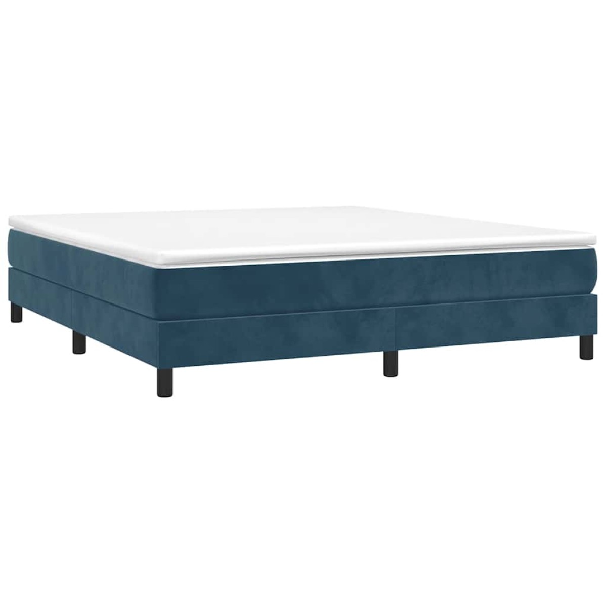 vidaXL Κρεβάτι Boxspring με Στρώμα Σκούρο Μπλε 160x200 εκ. Βελούδινο