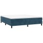 vidaXL Κρεβάτι Boxspring με Στρώμα Σκούρο Μπλε 160x200 εκ. Βελούδινο