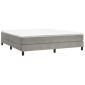 vidaXL Κρεβάτι Boxspring με Στρώμα Ανοιχτό Γκρι 180x200 εκ. Βελούδινο