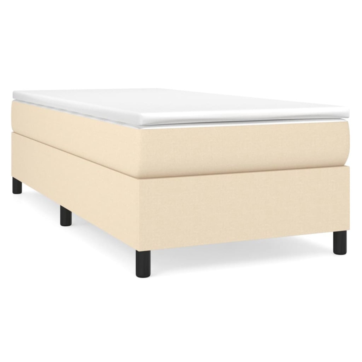 vidaXL Κρεβάτι Boxspring με Στρώμα Κρεμ 90x200 εκ.Υφασμάτινο