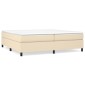 vidaXL Κρεβάτι Boxspring με Στρώμα Κρεμ 200x200 εκ. Υφασμάτινο