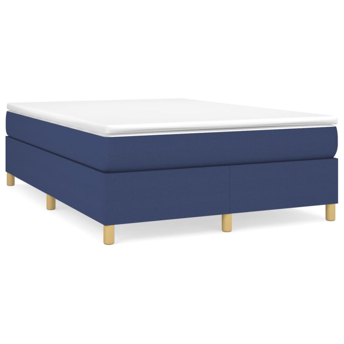 vidaXL Κρεβάτι Boxspring με Στρώμα Μπλε 140x200 εκ. Υφασμάτινο