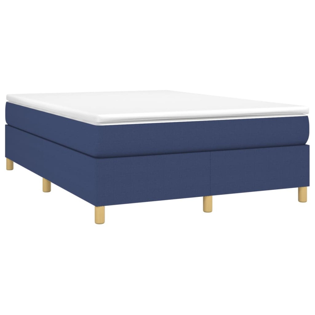 vidaXL Κρεβάτι Boxspring με Στρώμα Μπλε 140x200 εκ. Υφασμάτινο