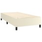 vidaXL Κρεβάτι Boxspring με Στρώμα Κρεμ 90x190 εκ. από Συνθετικό Δέρμα