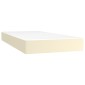 vidaXL Κρεβάτι Boxspring με Στρώμα Κρεμ 90x190 εκ. από Συνθετικό Δέρμα