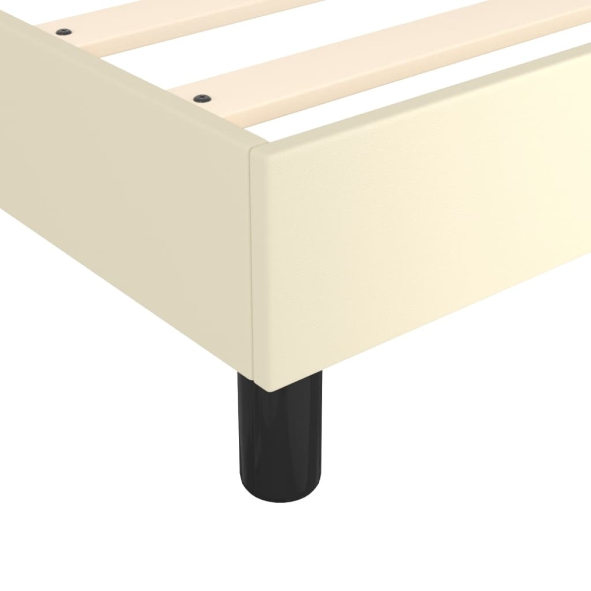 vidaXL Κρεβάτι Boxspring με Στρώμα Κρεμ 90x190 εκ. από Συνθετικό Δέρμα
