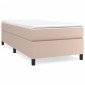 vidaXL Κρεβάτι Boxspring με Στρώμα Καπουτσίνο 90x190εκ.από Συνθ. Δέρμα