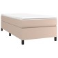 vidaXL Κρεβάτι Boxspring με Στρώμα Καπουτσίνο 90x190εκ.από Συνθ. Δέρμα