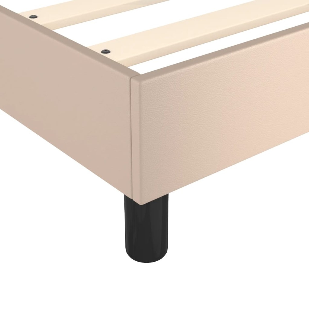 vidaXL Κρεβάτι Boxspring με Στρώμα Καπουτσίνο 90x190εκ.από Συνθ. Δέρμα