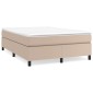 vidaXL Κρεβάτι Boxspring με Στρώμα Καπουτσίνο 140x190εκ.από Συνθ.Δέρμα
