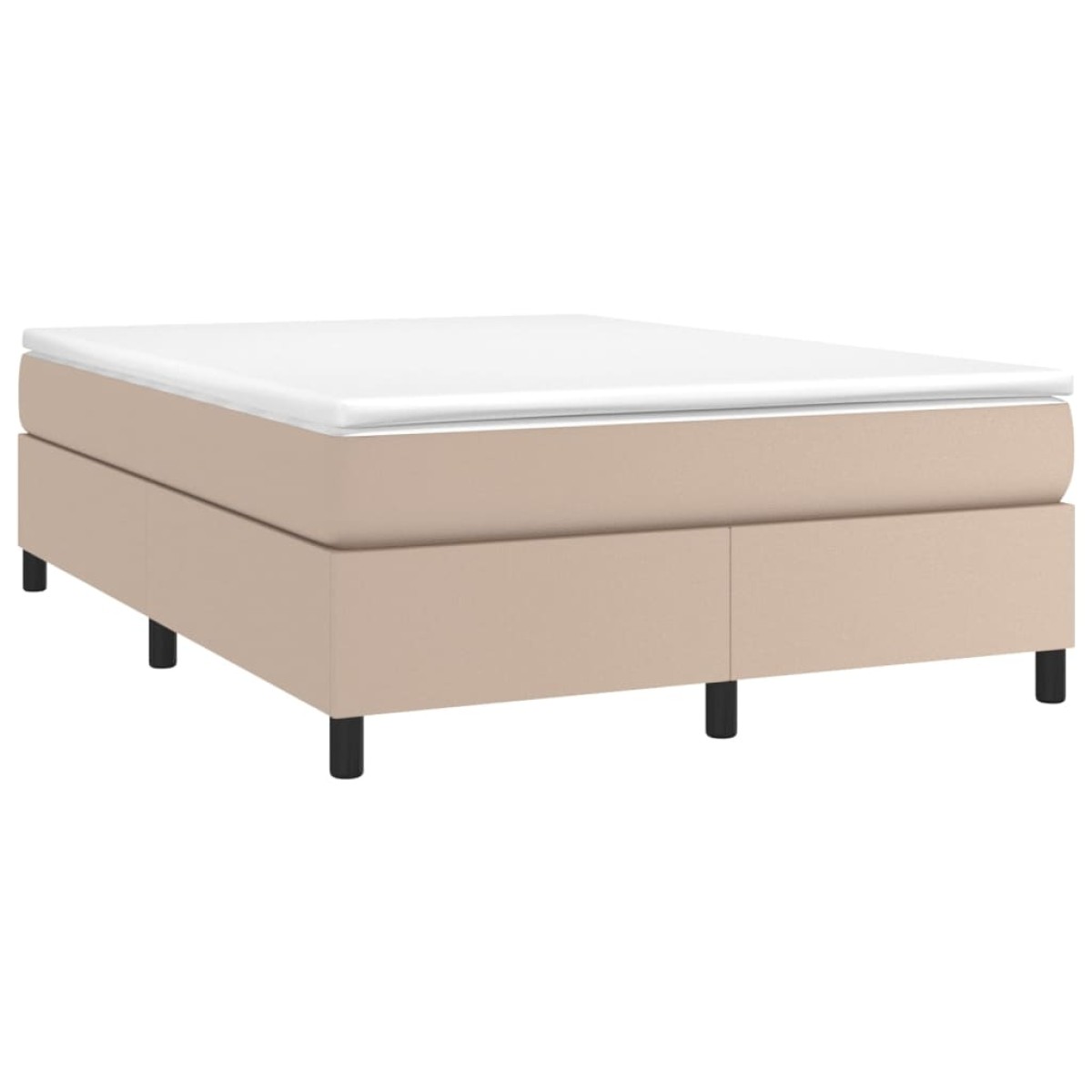vidaXL Κρεβάτι Boxspring με Στρώμα Καπουτσίνο 140x190εκ.από Συνθ.Δέρμα