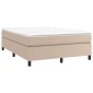 vidaXL Κρεβάτι Boxspring με Στρώμα Καπουτσίνο 140x190εκ.από Συνθ.Δέρμα