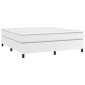 vidaXL Κρεβάτι Boxspring με Στρώμα Λευκό 160x200εκ.από Συνθετικό Δέρμα