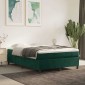 vidaXL Κρεβάτι Boxspring με Στρώμα Σκούρο Πράσινο 140x200εκ. Βελούδινο