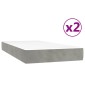 vidaXL Κρεβάτι Boxspring με Στρώμα Ανοιχτό Γκρι 200x200 εκ. Βελούδινο