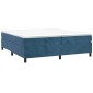 vidaXL Κρεβάτι Boxspring με Στρώμα Σκούρο Μπλε 200x200 εκ. Βελούδινο
