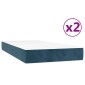 vidaXL Κρεβάτι Boxspring με Στρώμα Σκούρο Μπλε 200x200 εκ. Βελούδινο