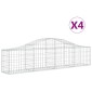 vidaXL Συρματοκιβώτια Τοξωτά 4 τεμ. 200x30x40/60 εκ. Γαλβαν. Ατσάλι