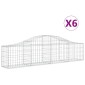 vidaXL Συρματοκιβώτια Τοξωτά 6 τεμ. 200x30x40/60 εκ. Γαλβαν. Ατσάλι