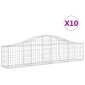 vidaXL Συρματοκιβώτια Τοξωτά 10 τεμ. 200x30x40/60 εκ. Γαλβαν. Ατσάλι
