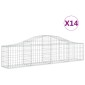 vidaXL Συρματοκιβώτια Τοξωτά 14 τεμ. 200x30x40/60 εκ. Γαλβαν. Ατσάλι