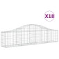 vidaXL Συρματοκιβώτια Τοξωτά 18 τεμ. 200x30x40/60 εκ. Γαλβαν. Ατσάλι