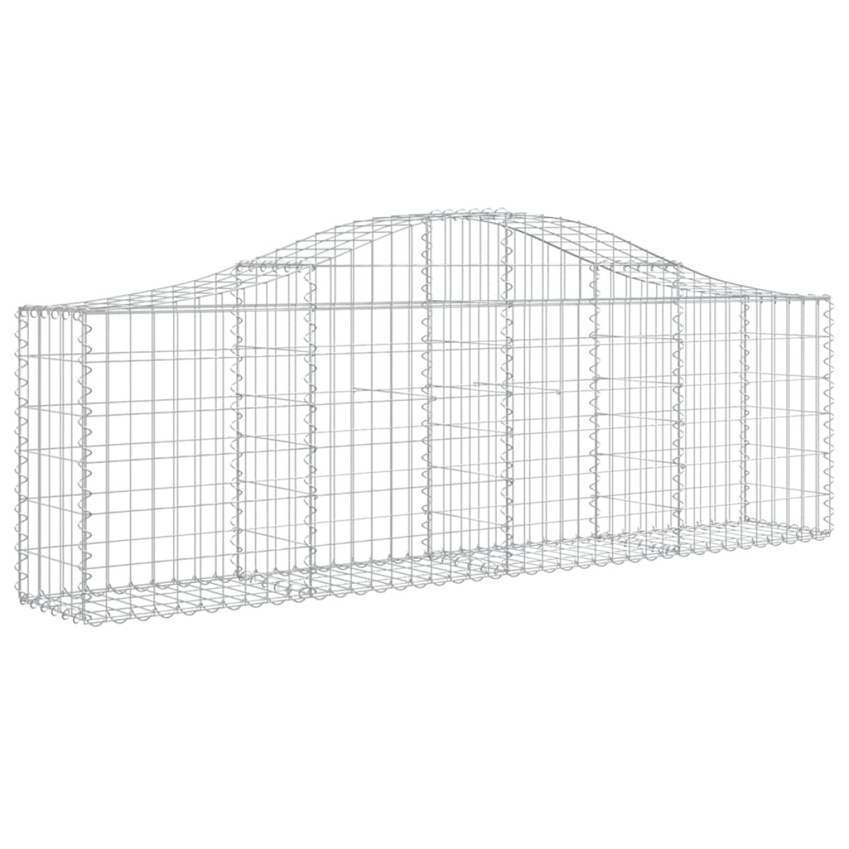 vidaXL Συρματοκιβώτια Τοξωτά 2 τεμ. 200x30x60/80 εκ. Γαλβαν. Ατσάλι