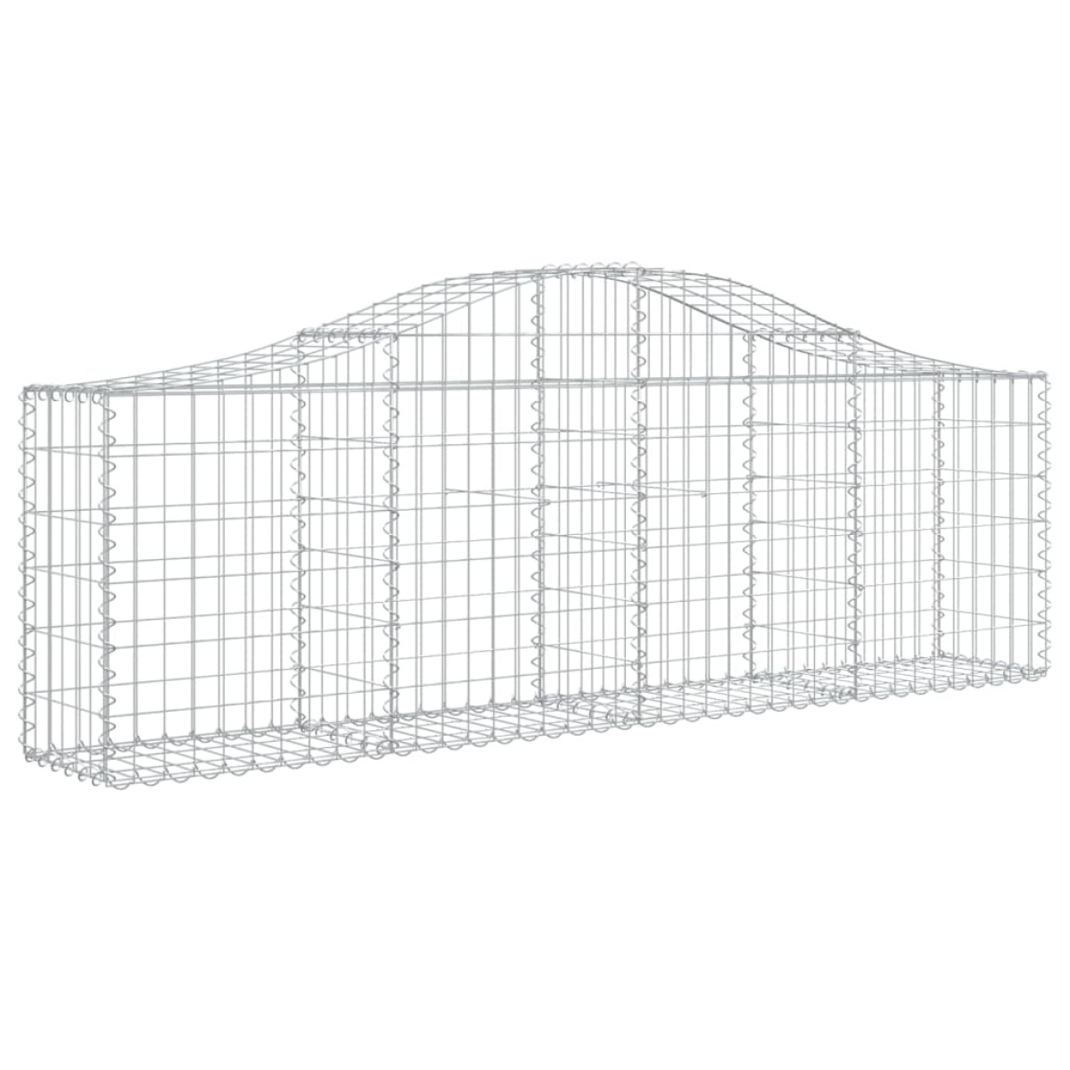 vidaXL Συρματοκιβώτια Τοξωτά 7 τεμ. 200x30x60/80 εκ. Γαλβαν. Ατσάλι