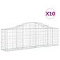 vidaXL Συρματοκιβώτια Τοξωτά 10 τεμ. 200x30x60/80 εκ. Γαλβαν. Ατσάλι