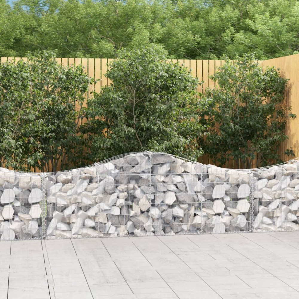 vidaXL Συρματοκιβώτια Τοξωτά 11 τεμ. 200x30x60/80 εκ. Γαλβαν. Ατσάλι