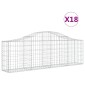 vidaXL Συρματοκιβώτια Τοξωτά 18 τεμ. 200x30x60/80 εκ. Γαλβαν. Ατσάλι