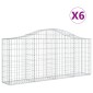 vidaXL Συρματοκιβώτια Τοξωτά 6 τεμ. 200x30x80/100 εκ. Γαλβαν. Ατσάλι