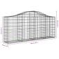 vidaXL Συρματοκιβώτια Τοξωτά 9 τεμ. 200x30x80/100 εκ. Γαλβαν. Ατσάλι