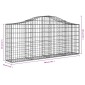 vidaXL Συρματοκιβώτια Τοξωτά 12 τεμ. 200x30x80/100 εκ. Γαλβαν. Ατσάλι